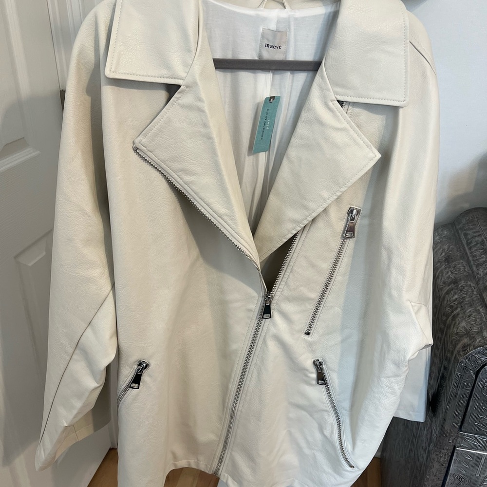 Oversized Faux Leather Moto Jacket by Maeve at Anthropologie